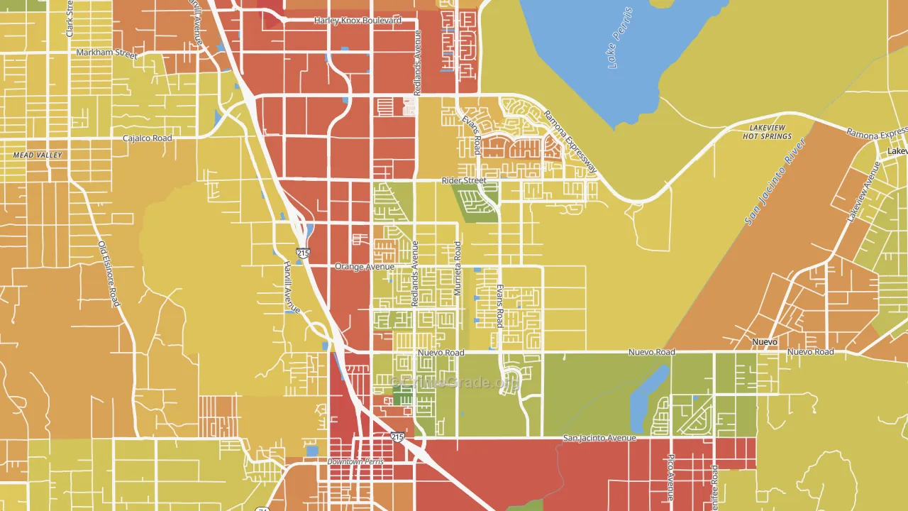 92571, CA Map of Violent Crime Rates