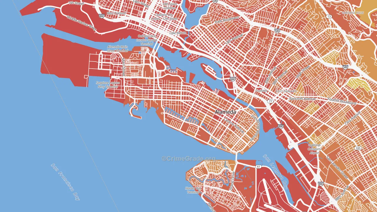 94501, CA Map of Violent Crime Rates