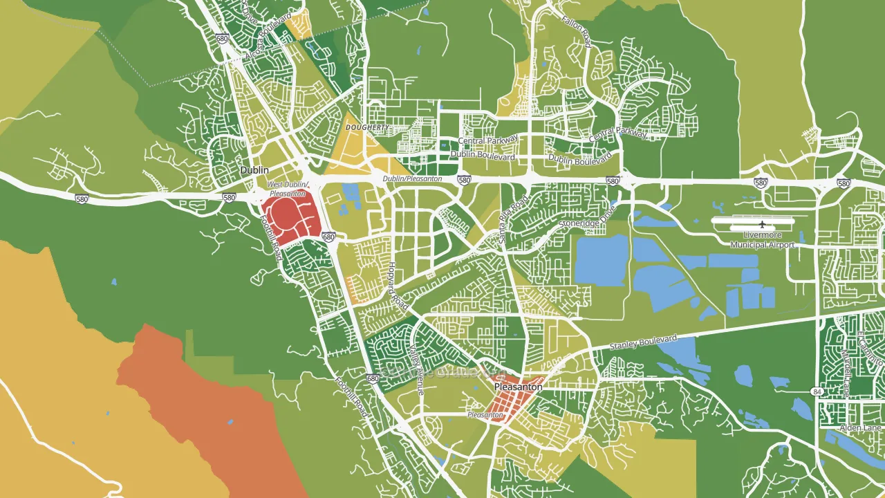 94588, CA Map of Violent Crime Rates