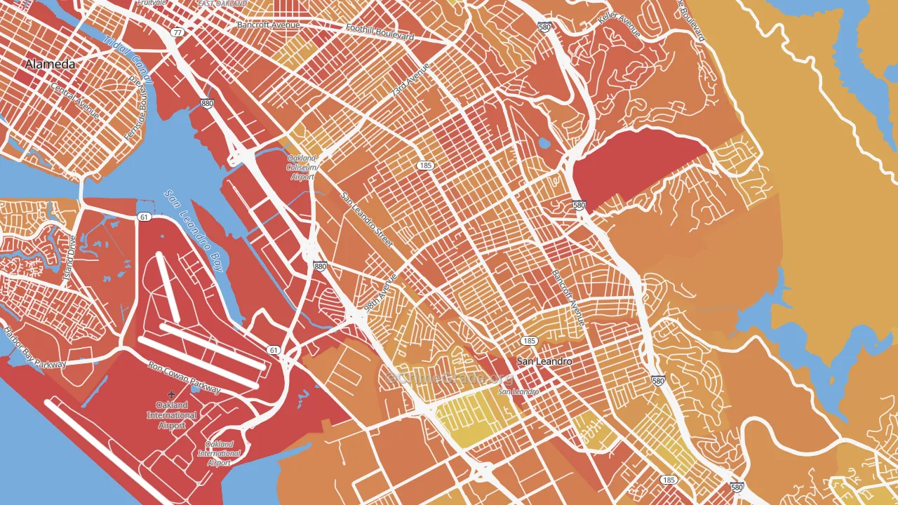 94603, CA Map of Violent Crime Rates