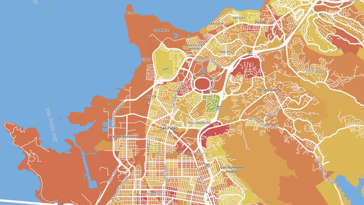 94806, CA Map of Violent Crime Rates