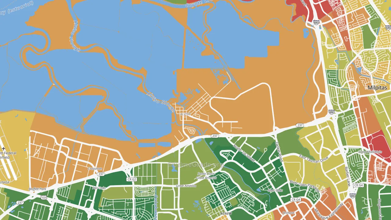 95002, CA Map of Violent Crime Rates